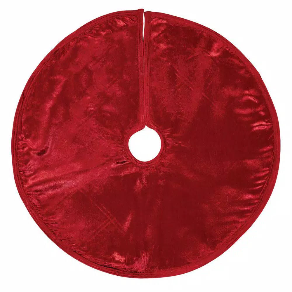 VHC Brands 21 In. Tristan Cherry Red Traditional Christmas Decor Mini Tree Skirt 2 VHC Brands 21 In. Tristan Cherry Red Traditional Christmas Decor Mini Tree Skirt - Image 2