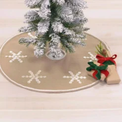 VHC Brands 21 In. Pearlescent Natural Tan Coastal Christmas Decor Mini Tree Skirt 5 VHC Brands 21 In. Pearlescent Natural Tan Coastal Christmas Decor Mini Tree Skirt -Christmas decorations shop vhc brands christmas tree skirts collars 32187 31 1000