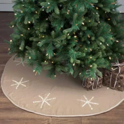 VHC Brands 55 In. Pearlescent Natural Tan Coastal Christmas Decor Tree Skirt 5 VHC Brands 55 In. Pearlescent Natural Tan Coastal Christmas Decor Tree Skirt -Christmas decorations shop vhc brands christmas tree skirts collars 32189 31 1000