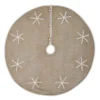 VHC Brands 55 In. Pearlescent Natural Tan Coastal Christmas Decor Tree Skirt