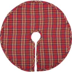 VHC Brands 21 In. Galway Barn Red Rustic Christmas Decor Mini Tree Skirt