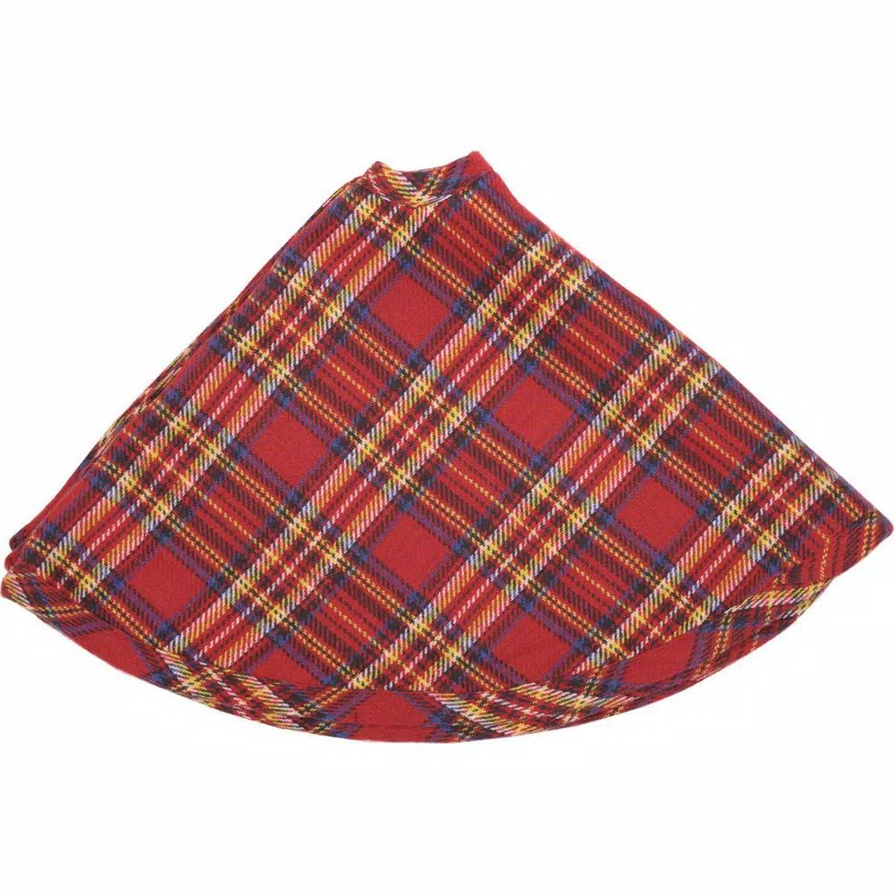 VHC Brands 21 In. Galway Barn Red Rustic Christmas Decor Mini Tree Skirt 2 VHC Brands 21 In. Galway Barn Red Rustic Christmas Decor Mini Tree Skirt - Image 2