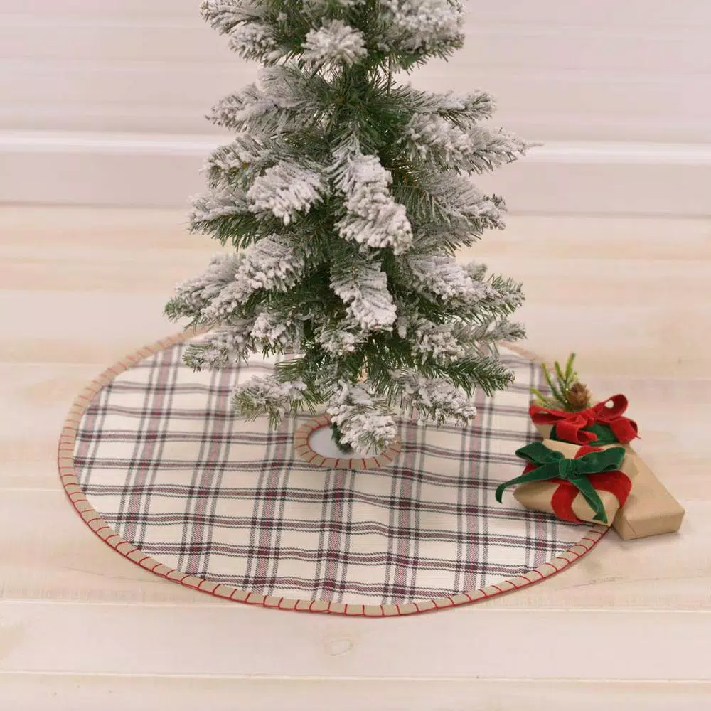 VHC Brands 21 In. Amory Ivory White Farmhouse Christmas Decor Mini Tree Skirt 4 VHC Brands 21 In. Amory Ivory White Farmhouse Christmas Decor Mini Tree Skirt - Image 4