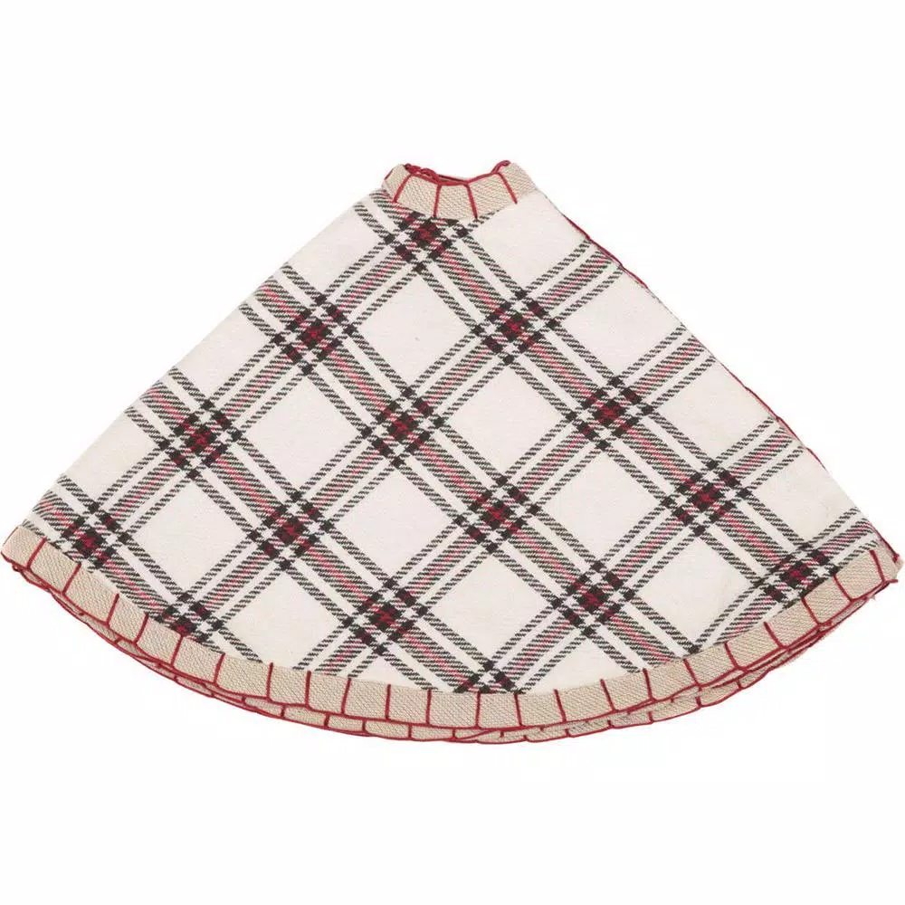 VHC Brands 21 In. Amory Ivory White Farmhouse Christmas Decor Mini Tree Skirt 3 VHC Brands 21 In. Amory Ivory White Farmhouse Christmas Decor Mini Tree Skirt - Image 3