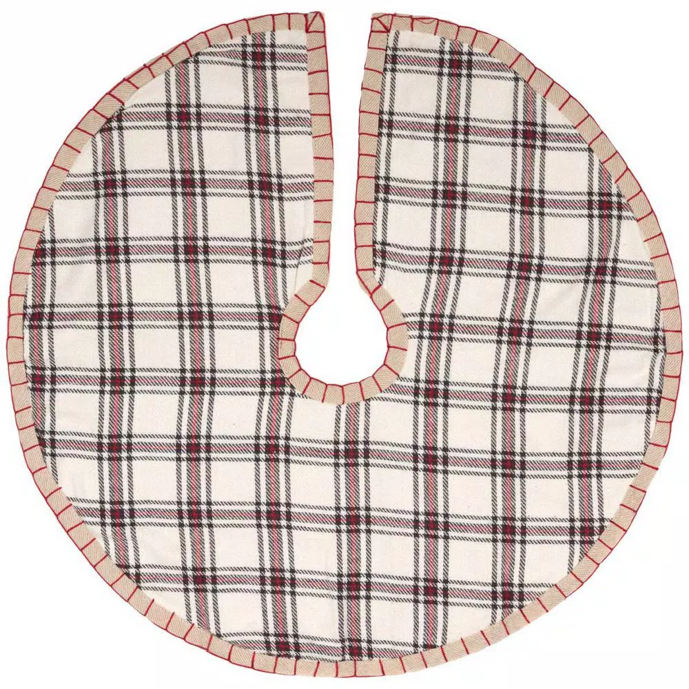 VHC Brands 21 In. Amory Ivory White Farmhouse Christmas Decor Mini Tree Skirt 1 VHC Brands 21 In. Amory Ivory White Farmhouse Christmas Decor Mini Tree Skirt