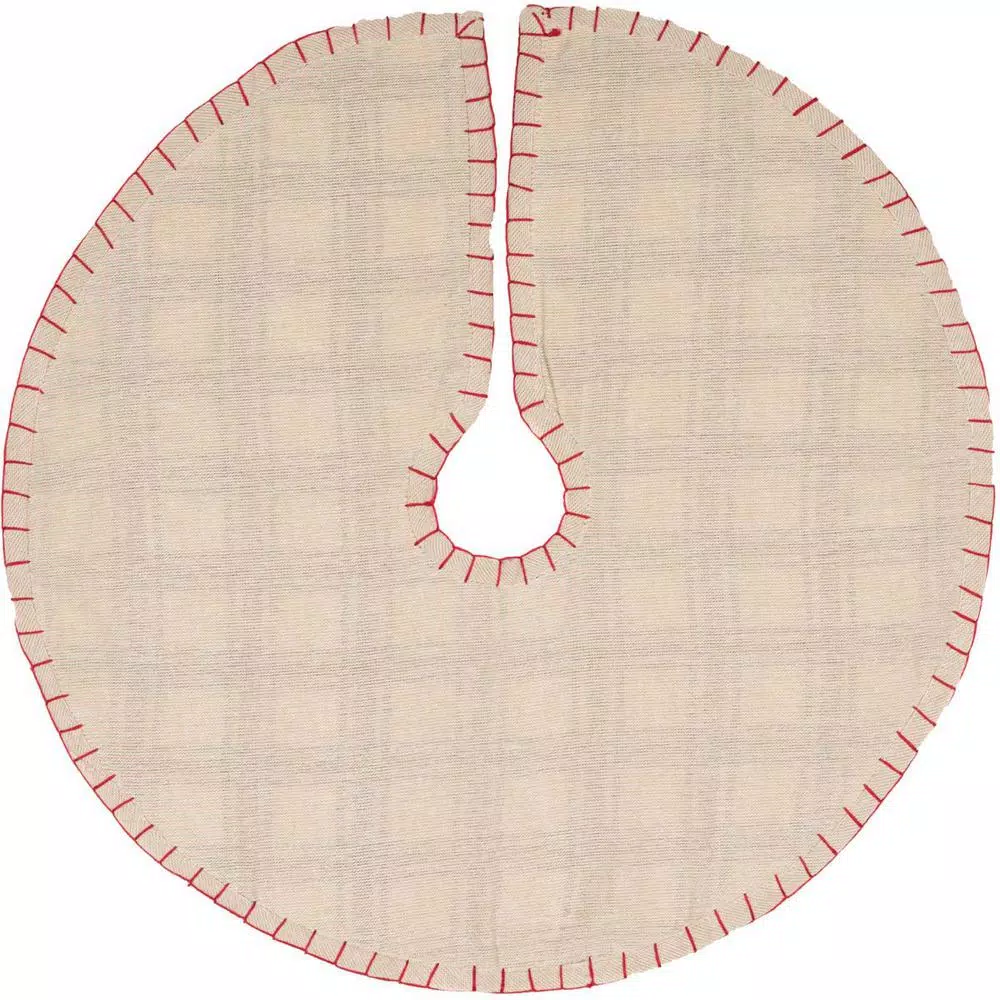 VHC Brands 21 In. Amory Ivory White Farmhouse Christmas Decor Mini Tree Skirt 2 VHC Brands 21 In. Amory Ivory White Farmhouse Christmas Decor Mini Tree Skirt - Image 2