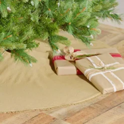 VHC Brands 48 In. Natural Festive Burlap Farmhouse Christmas Decor Tree Skirt 7 VHC Brands 48 In. Natural Festive Burlap Farmhouse Christmas Decor Tree Skirt -Christmas decorations shop vhc brands christmas tree skirts collars 32257 31 1000