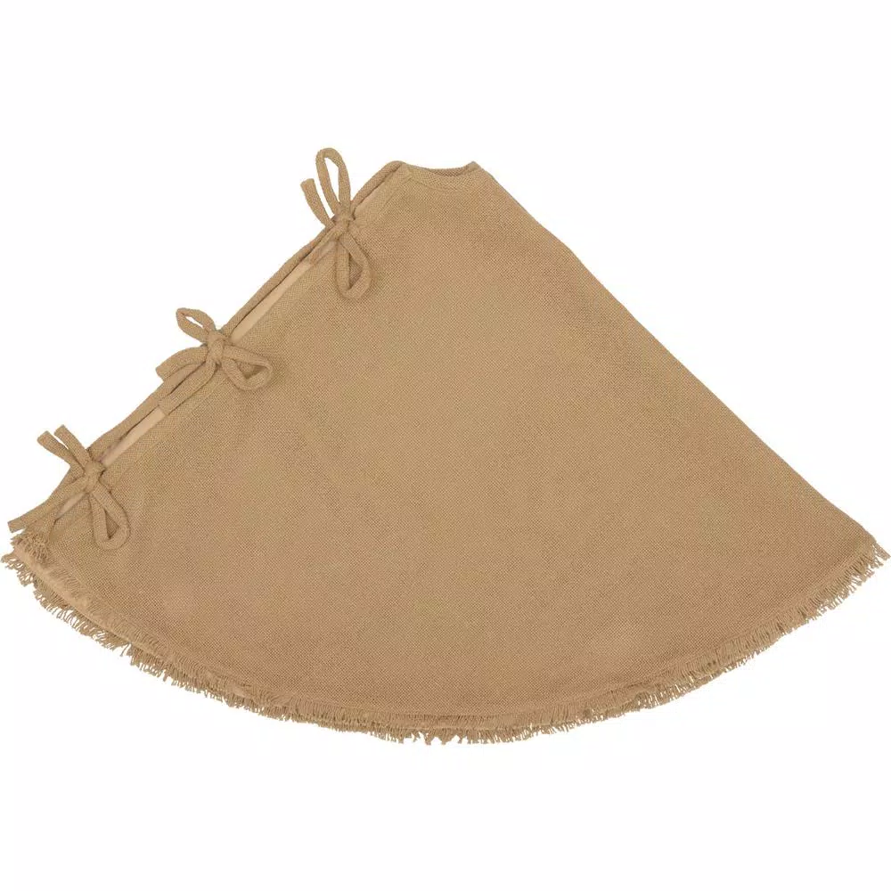VHC Brands 48 In. Natural Festive Burlap Farmhouse Christmas Decor Tree Skirt 3 VHC Brands 48 In. Natural Festive Burlap Farmhouse Christmas Decor Tree Skirt - Image 3