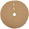 VHC Brands 48 In. Natural Festive Burlap Farmhouse Christmas Decor Tree Skirt