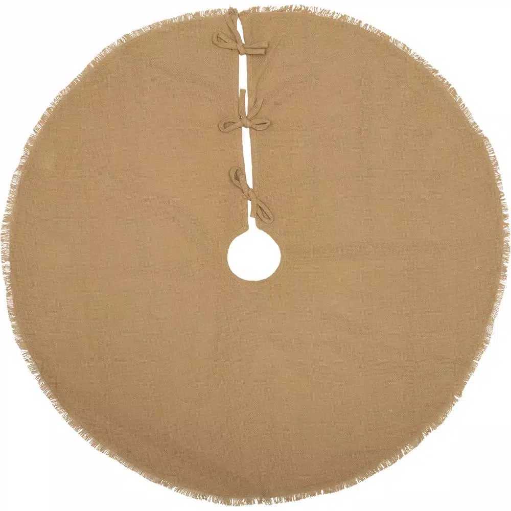 VHC Brands 48 In. Natural Festive Burlap Farmhouse Christmas Decor Tree Skirt 1 VHC Brands 48 In. Natural Festive Burlap Farmhouse Christmas Decor Tree Skirt