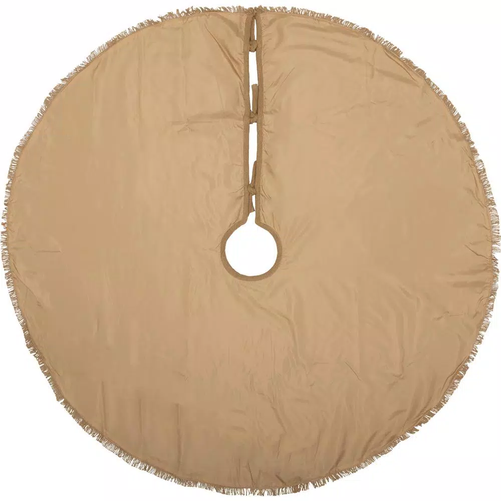 VHC Brands 48 In. Natural Festive Burlap Farmhouse Christmas Decor Tree Skirt 2 VHC Brands 48 In. Natural Festive Burlap Farmhouse Christmas Decor Tree Skirt - Image 2