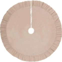 VHC Brands 55 In. Carol Khaki Tan Farmhouse Christmas Decor Tree Skirt 5 VHC Brands 55 In. Carol Khaki Tan Farmhouse Christmas Decor Tree Skirt -Christmas decorations shop vhc brands christmas tree skirts collars 42397 c3 1000