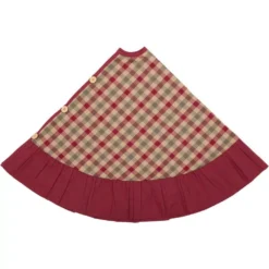 VHC Brands 48 In. Jonathan Plaid Natural Tan Traditional Christmas Decor Tree Skirt 6 VHC Brands 48 In. Jonathan Plaid Natural Tan Traditional Christmas Decor Tree Skirt -Christmas decorations shop vhc brands christmas tree skirts collars 42420 4f 1000