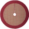 VHC Brands 48 In. Jonathan Plaid Natural Tan Traditional Christmas Decor Tree Skirt