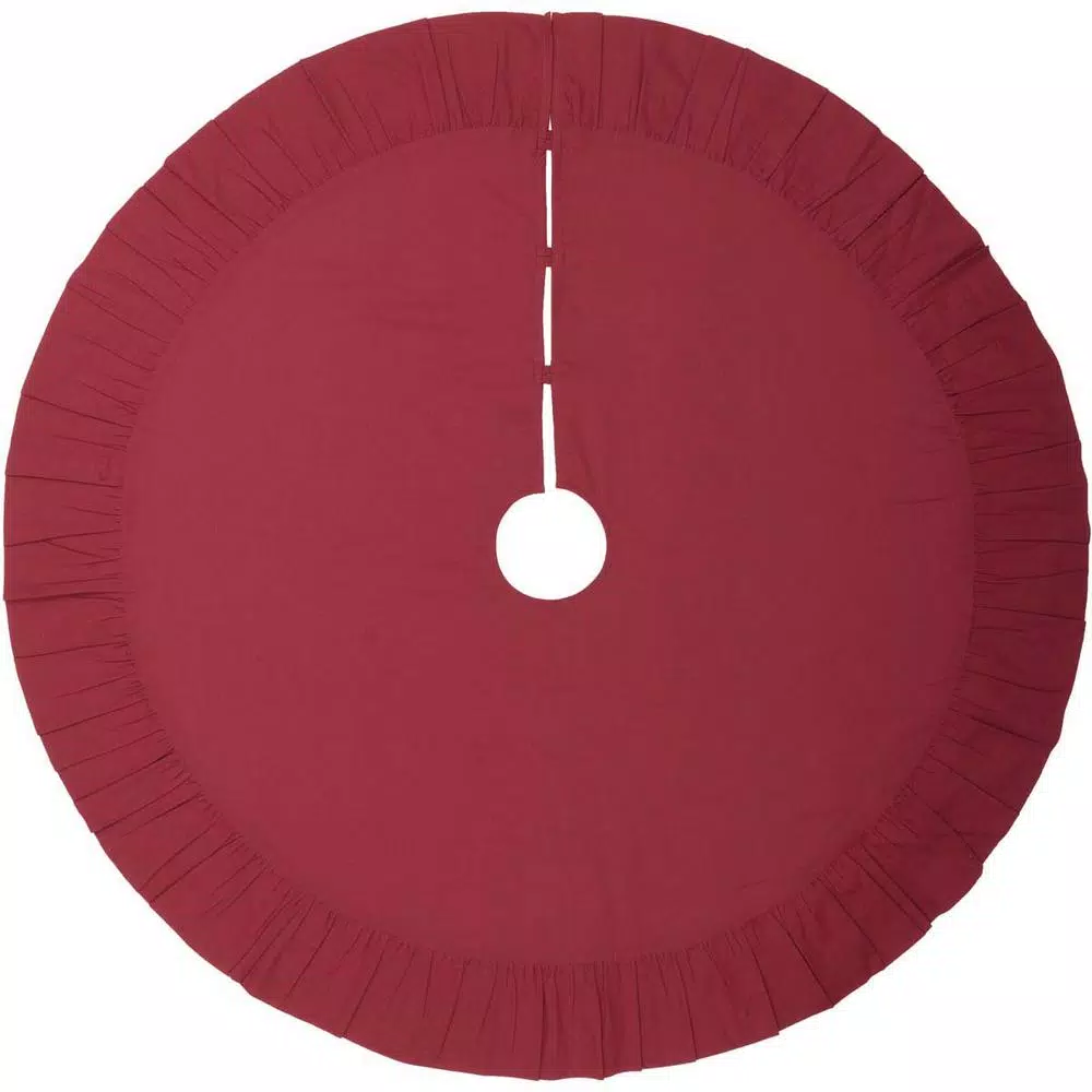 VHC Brands 48 In. Jonathan Plaid Natural Tan Traditional Christmas Decor Tree Skirt 2 VHC Brands 48 In. Jonathan Plaid Natural Tan Traditional Christmas Decor Tree Skirt - Image 2