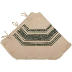 VHC Brands 48 In. Green Vintage Burlap Stripe Farmhouse Christmas Decor Tree Skirt 6 VHC Brands 48 In. Green Vintage Burlap Stripe Farmhouse Christmas Decor Tree Skirt -Christmas decorations shop vhc brands christmas tree skirts collars 42461 4f 1000