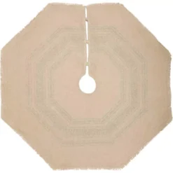 VHC Brands 48 In. Green Vintage Burlap Stripe Farmhouse Christmas Decor Tree Skirt 5 VHC Brands 48 In. Green Vintage Burlap Stripe Farmhouse Christmas Decor Tree Skirt -Christmas decorations shop vhc brands christmas tree skirts collars 42461 c3 1000