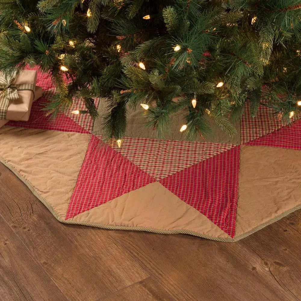 VHC Brands 48 In. Dolly Star Natural Tan Primitive Christmas Decor Tree Skirt 4 VHC Brands 48 In. Dolly Star Natural Tan Primitive Christmas Decor Tree Skirt - Image 4