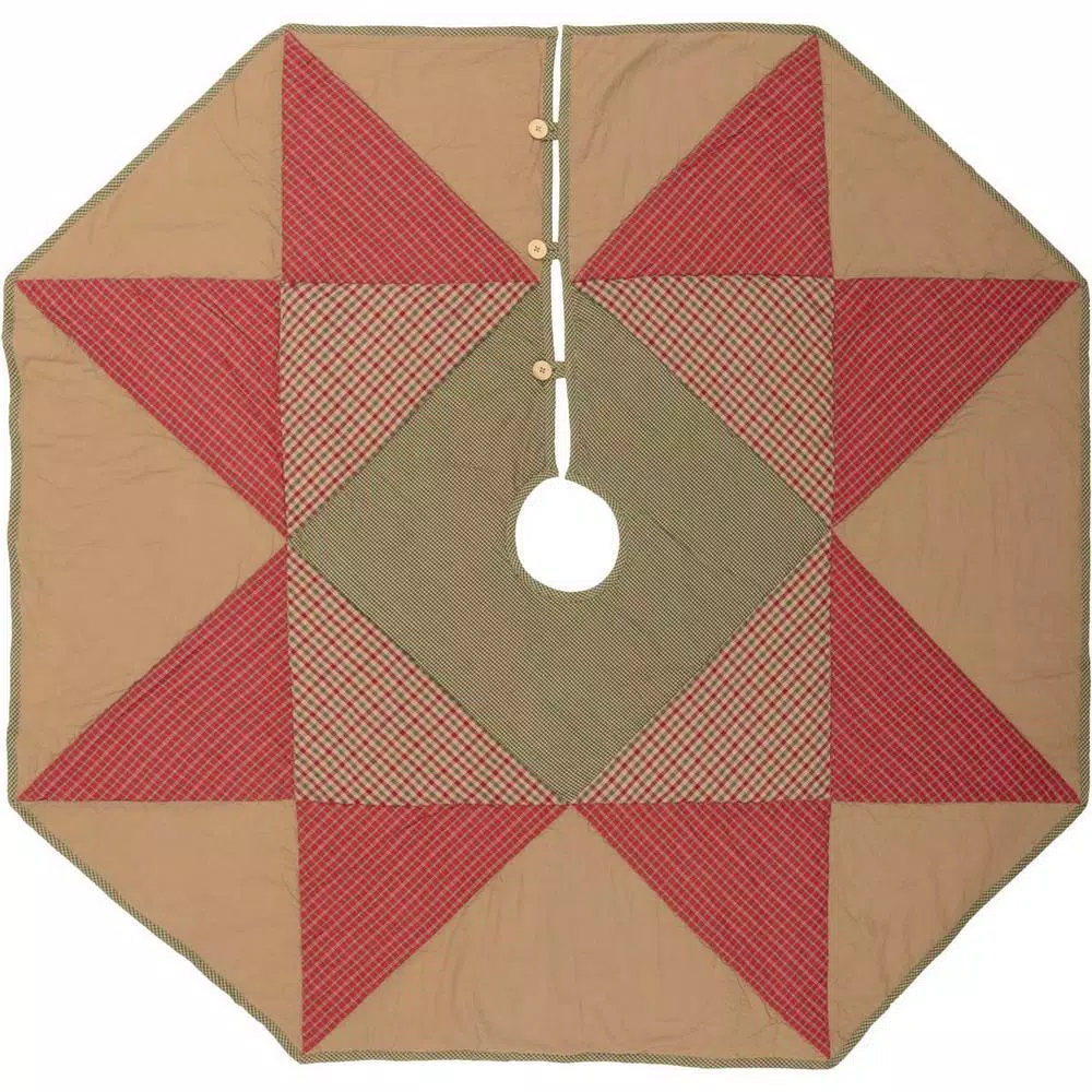 VHC Brands 48 In. Dolly Star Natural Tan Primitive Christmas Decor Tree Skirt 1 VHC Brands 48 In. Dolly Star Natural Tan Primitive Christmas Decor Tree Skirt