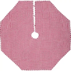 VHC Brands 60 In. Red Emmie Farmhouse Christmas Decor Patchwork Tree Skirt -Christmas decorations shop vhc brands christmas tree skirts collars 42509 c3 1000
