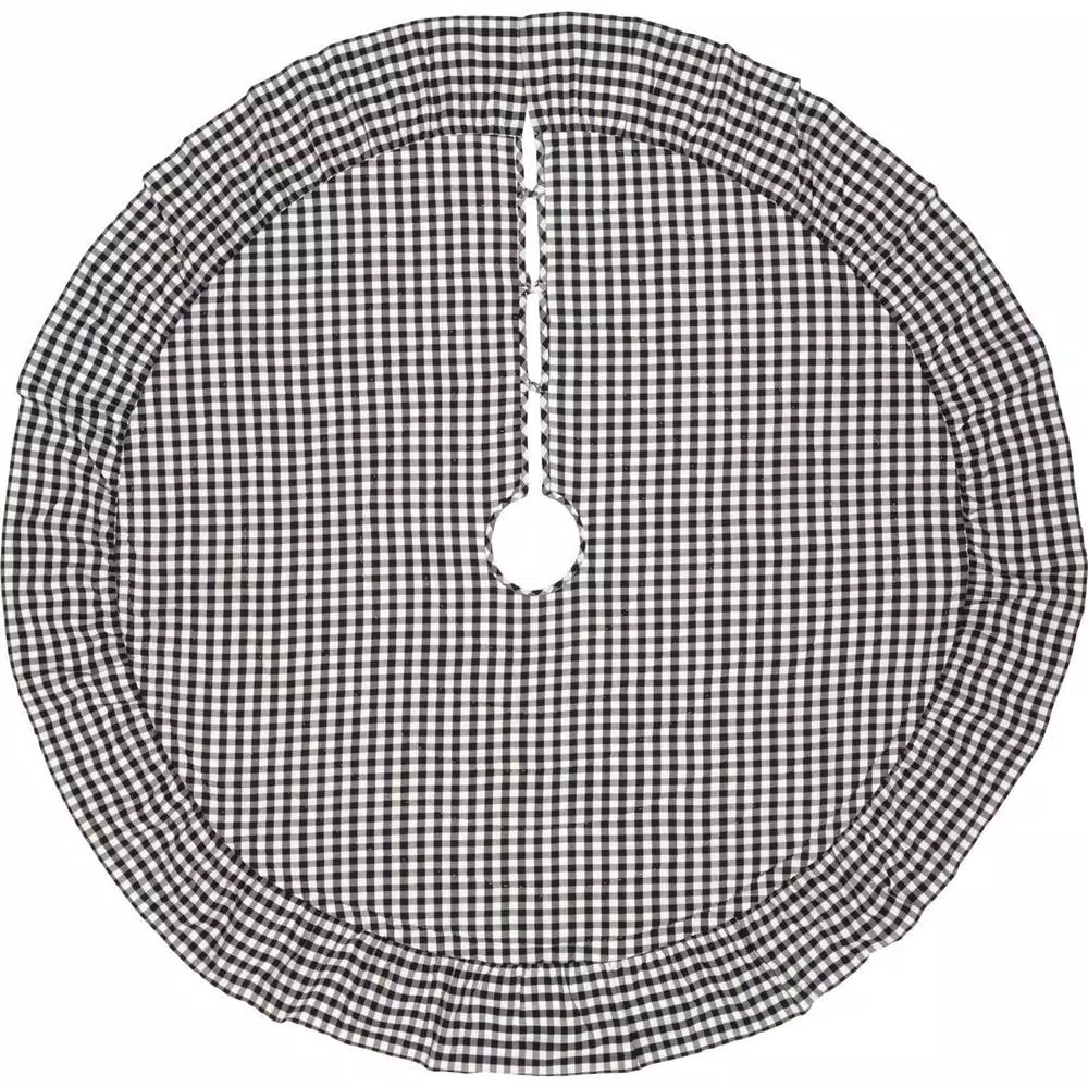 VHC Brands 60 In. Black Emmie Farmhouse Christmas Decor Ruffled Tree Skirt 2 VHC Brands 60 In. Black Emmie Farmhouse Christmas Decor Ruffled Tree Skirt - Image 2