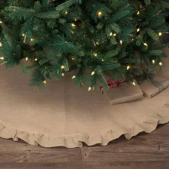 VHC Brands 55 In. Jute Burlap Natural Tan Holiday Rustic And Lodge Decor Tree Skirt 5 VHC Brands 55 In. Jute Burlap Natural Tan Holiday Rustic And Lodge Decor Tree Skirt -Christmas decorations shop vhc brands christmas tree skirts collars 42557 31 1000