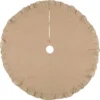 VHC Brands 55 In. Jute Burlap Natural Tan Holiday Rustic And Lodge Decor Tree Skirt
