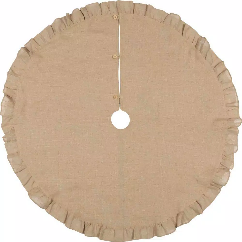 VHC Brands 55 In. Jute Burlap Natural Tan Holiday Rustic And Lodge Decor Tree Skirt 1 VHC Brands 55 In. Jute Burlap Natural Tan Holiday Rustic And Lodge Decor Tree Skirt