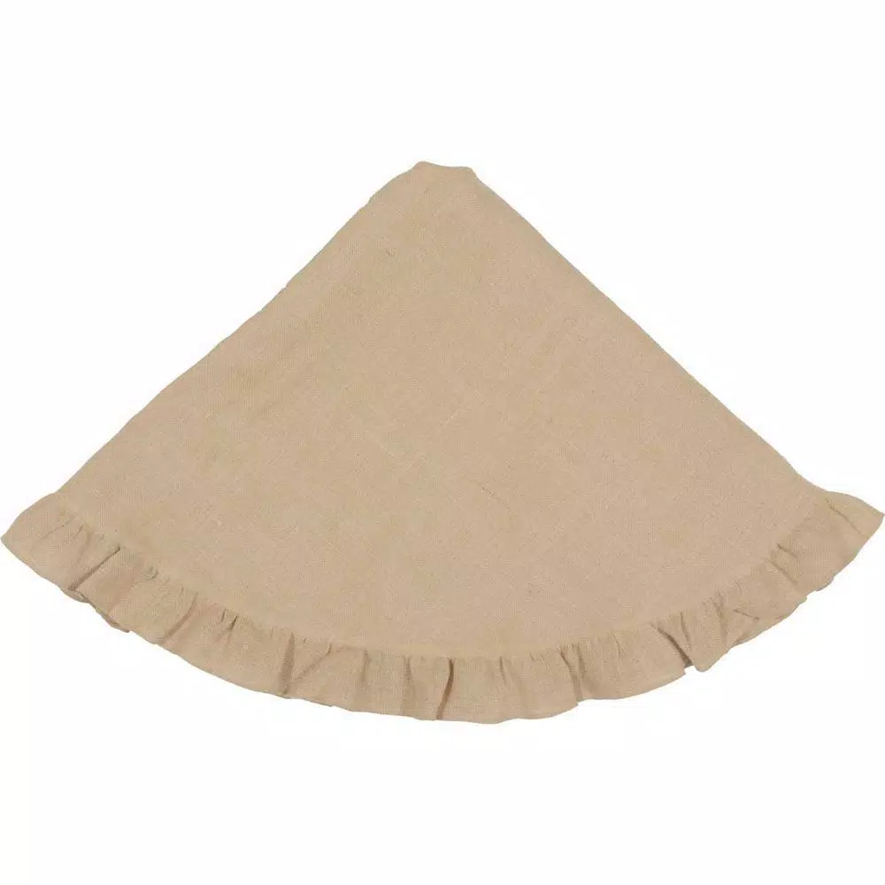 VHC Brands 55 In. Jute Burlap Natural Tan Holiday Rustic And Lodge Decor Tree Skirt 2 VHC Brands 55 In. Jute Burlap Natural Tan Holiday Rustic And Lodge Decor Tree Skirt - Image 2