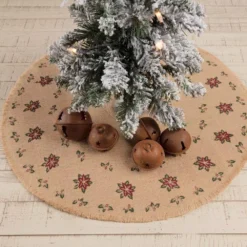 VHC Brands 21 In. Jute Burlap Poinsettia Natural Tan Holiday Decor Tree Skirt 7 VHC Brands 21 In. Jute Burlap Poinsettia Natural Tan Holiday Decor Tree Skirt -Christmas decorations shop vhc brands christmas tree skirts collars 42564 31 1000