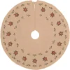 VHC Brands 21 In. Jute Burlap Poinsettia Natural Tan Holiday Decor Tree Skirt