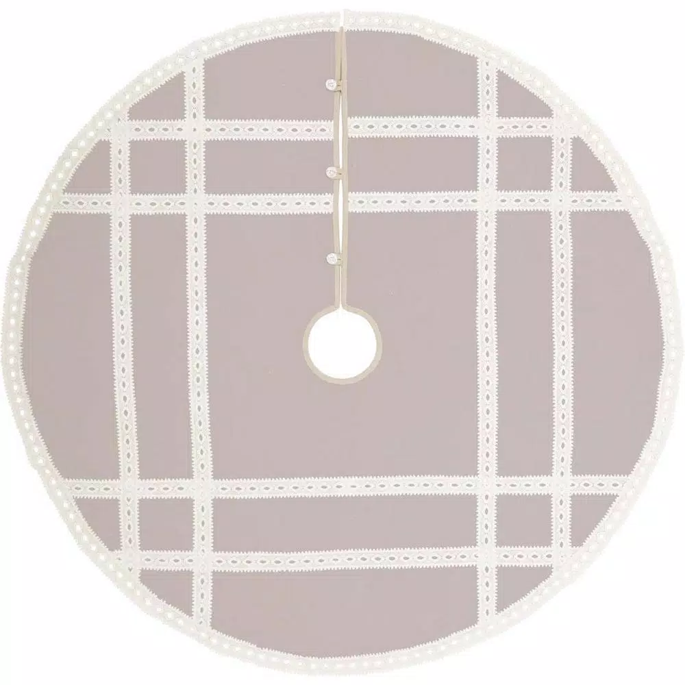 VHC Brands 48 In. Grey Margot Farmhouse Christmas Decor Tree Skirt 1 VHC Brands 48 In. Grey Margot Farmhouse Christmas Decor Tree Skirt