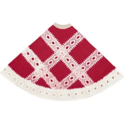 VHC Brands 21 In. Red Margot Farmhouse Christmas Decor Tree Skirt 6 VHC Brands 21 In. Red Margot Farmhouse Christmas Decor Tree Skirt -Christmas decorations shop vhc brands christmas tree skirts collars 42579 4f 1000