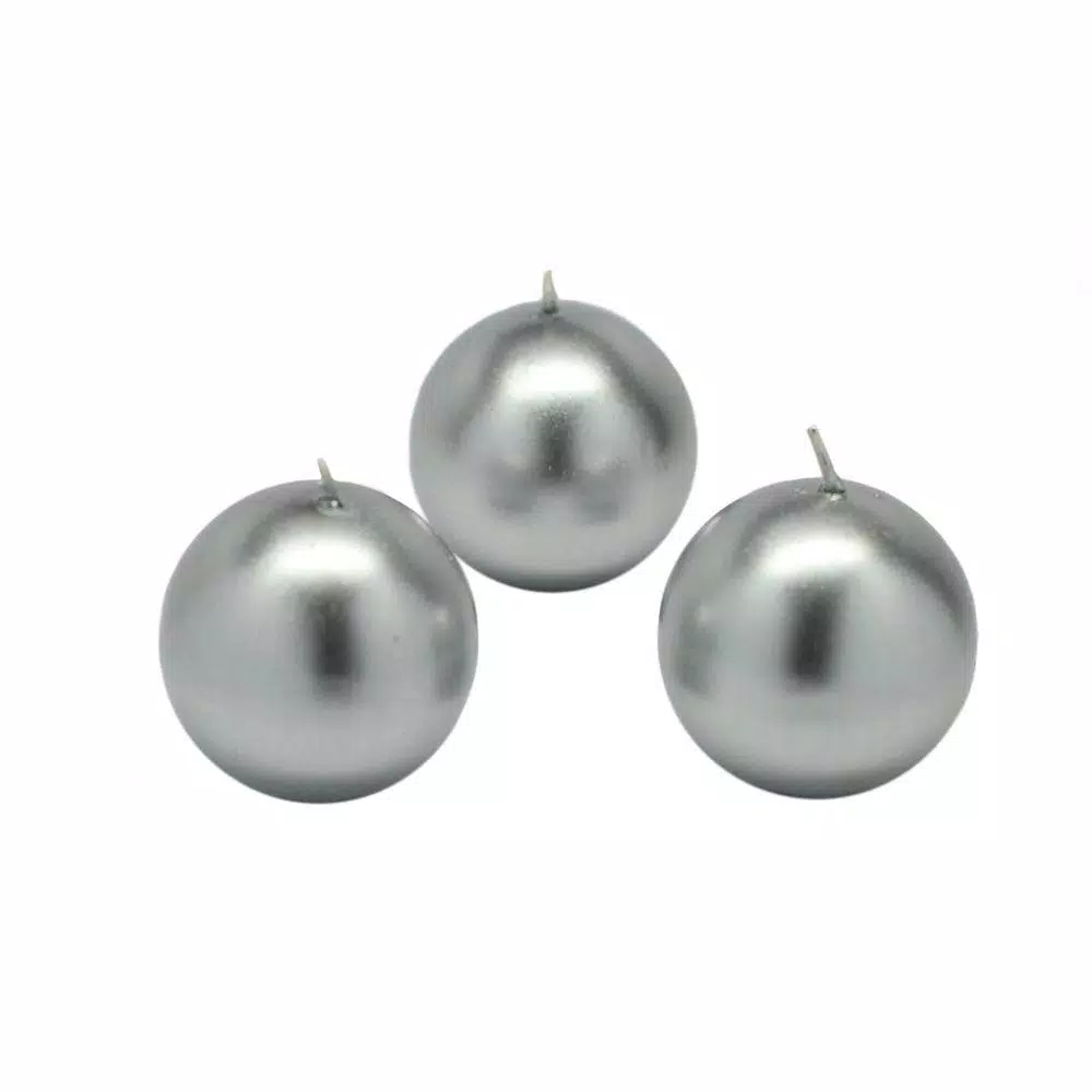 Zest Candle 2 In. Metallic Silver Ball Candles (12-Box) 1 Zest Candle 2 In. Metallic Silver Ball Candles (12-Box)