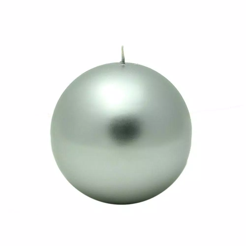 Zest Candle 4 In. Metallic Silver Ball Candles (2-Box) 1 Zest Candle 4 In. Metallic Silver Ball Candles (2-Box)