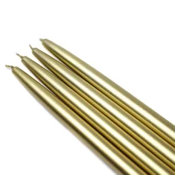 Zest Candle 10 In. Metallic Gold Taper Candles (12-Set) -Christmas decorations shop zest candle christmas candles holders cez 041 c3 1000