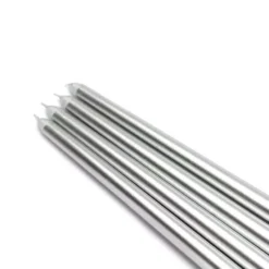 Zest Candle 12 In. Metallic Silver Taper Candles (12-Set)
