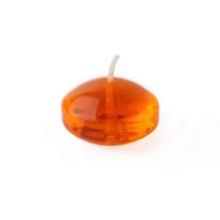 Zest Candle 1.75 In. Clear Orange Gel Floating Candles (Box Of 12)