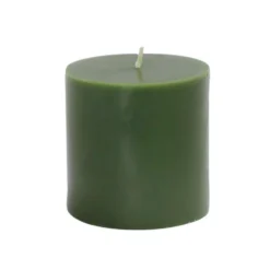 Zest Candle 3 In. X 3 In. Hunter Green Pillar Candles Bulk (12-Case)