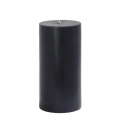 Zest Candle 3 In. X 6 In. Black Pillar Candles Bulk (12-Case)