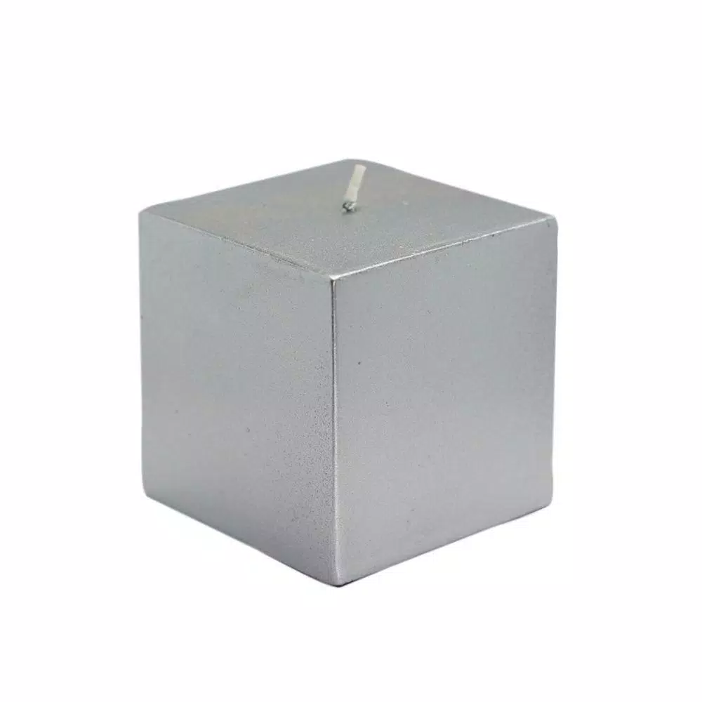 Zest Candle 3 In. X 3 In. Metallic Silver Square Pillar Candles Bulk (12-Case) 1 Zest Candle 3 In. X 3 In. Metallic Silver Square Pillar Candles Bulk (12-Case)