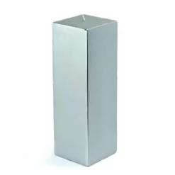 Zest Candle 3 In. X 9 In. Metallic Silver Square Pillar Candle Bulk (12-Box)