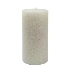 Zest Candle 3 In. X 6 In. Metallic White Glitter Pillar Candle Bulk (12-Box)