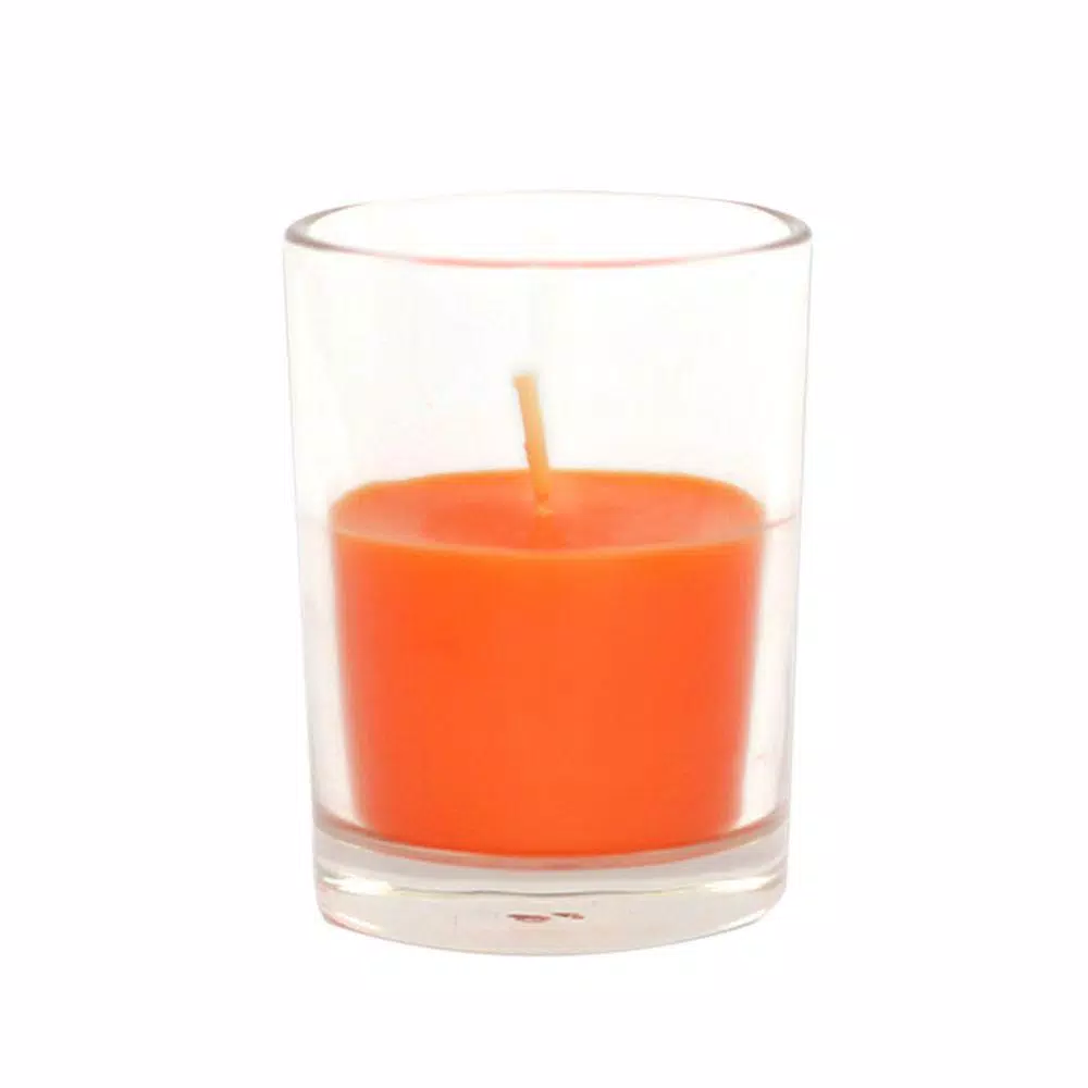 Zest Candle 2 In. Orange Round Glass Votive Candles (12-Box) 1 Zest Candle 2 In. Orange Round Glass Votive Candles (12-Box)