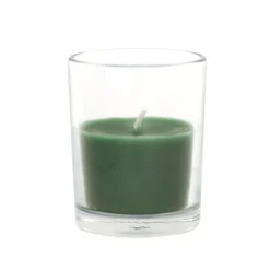 Zest Candle 2 In. Hunter Green Round Glass Votive Candles (12-Box)